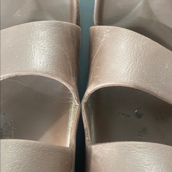 Birkenstock Brown Double-Buckle Slide Waterproof Sandals Sz 38 Vacation Beach - Picture 10 of 14